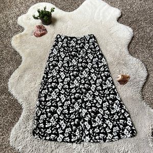Black and white floral skirt